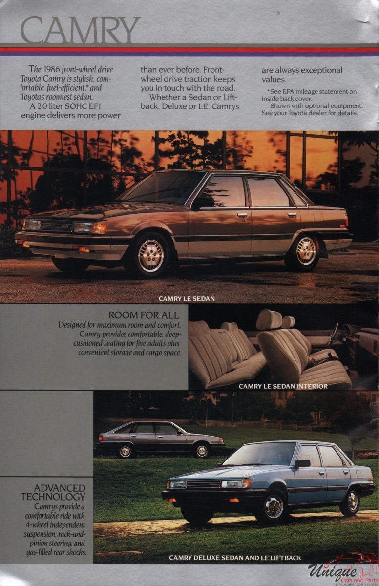 1986 Toyota Full-Lineup Brochure Page 6